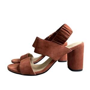 Vagabond Shoemakers Penny Sandals Suede Coral Double Strap Block Heels Womens 6